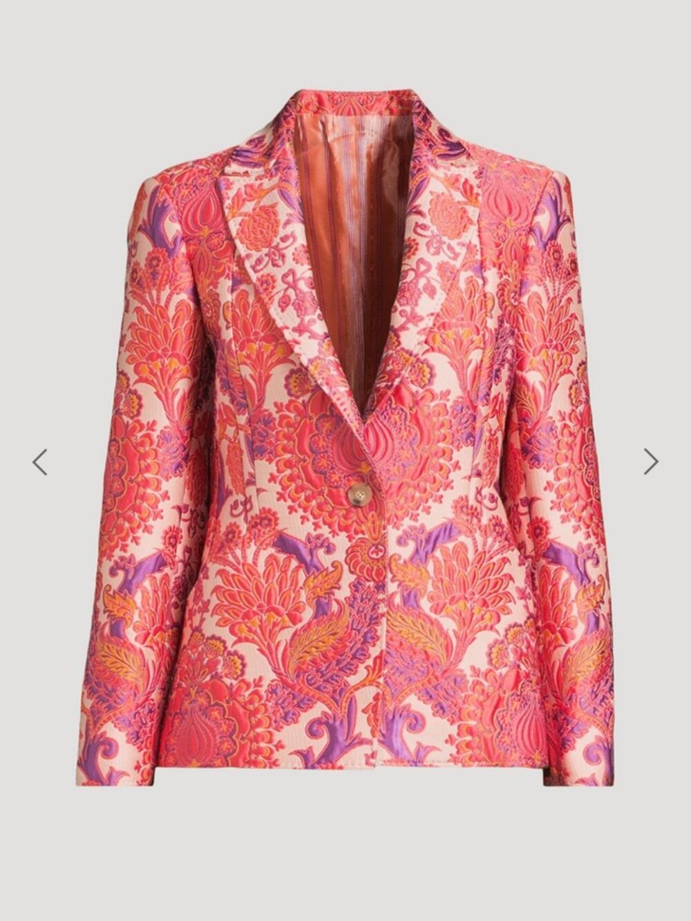 Etro Milano Floral Jacquard Blazer Jacket - Pink & Purple - NWT